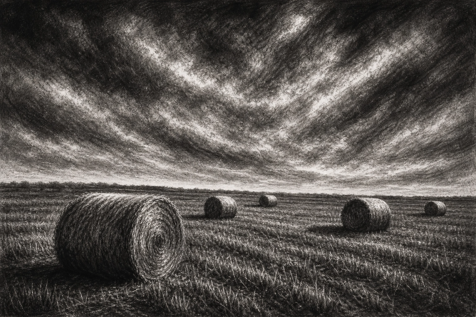 2 hay bales