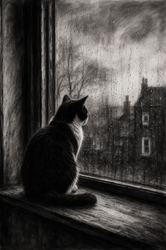 charcoal cat window